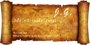 Jári Györgyi névjegykártya